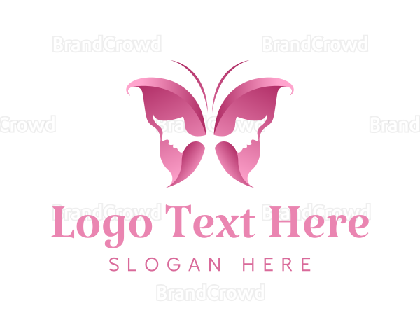 Pink Feminine Butterfly Logo