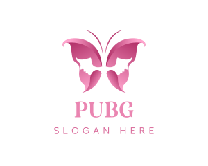 Pink Feminine Butterfly  Logo