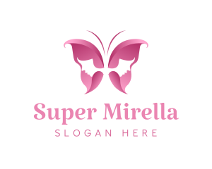 Pink Feminine Butterfly  Logo