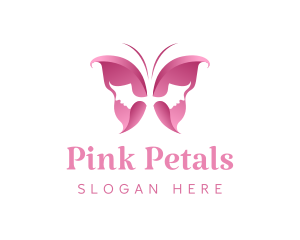 Pink Feminine Butterfly  logo design