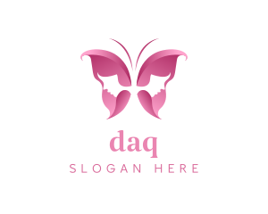 Massage - Pink Feminine Butterfly logo design