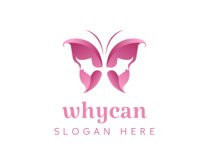 Woman - Pink Feminine Butterfly logo design