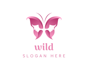 Makeup - Pink Feminine Butterfly logo design