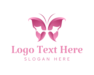 Pink Feminine Butterfly  Logo