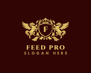 Crown Shield Pegasus logo design