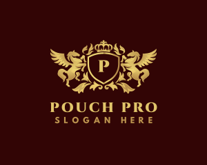 Crown Shield Pegasus logo design