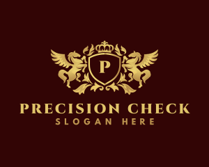 Crown Shield Pegasus logo design