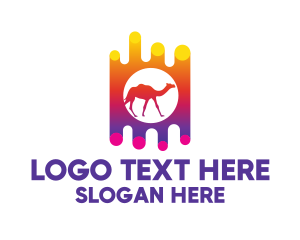 Negative Space - Desert Camel Ride logo design