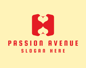 Passion - Red Love Letter H logo design