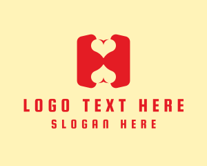 Online Dating - Red Love Letter H logo design