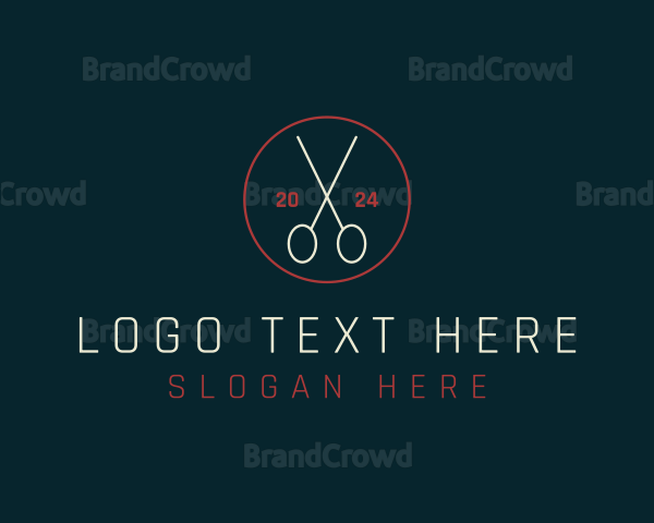 Scissors Stylist Grooming Logo