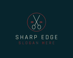 Scissors Stylist Grooming logo design