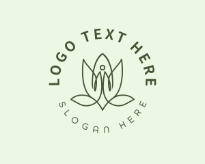 Relax - Holistic Meditation Lotus Flower logo design