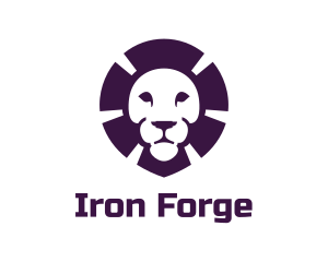 Forge - Lion Anvil Mane logo design