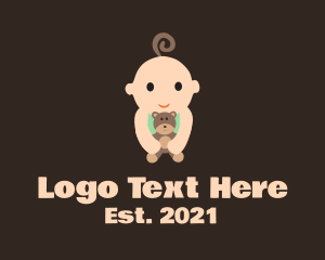 Infanthood - Teddy Bear Toddler logo design