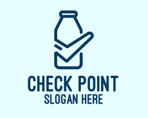Check - Blue Check Milk Bottle logo design