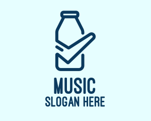 Simple - Blue Check Milk Bottle logo design