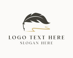 Poem - Writer Feather Quill logo design