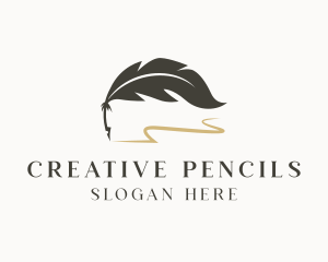 Writer Feather Quill logo design