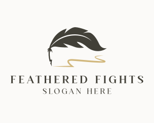 Writer Feather Quill logo design