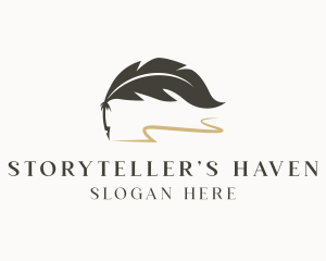 Novelist - Writer Feather Quill logo design