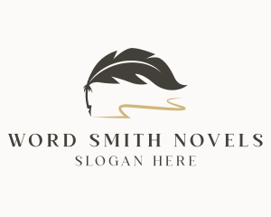 Novelist - Writer Feather Quill logo design