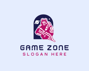 Space Robot Shooter logo design