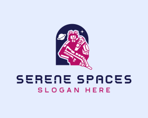 Space Robot Shooter logo design