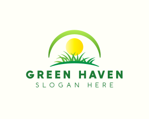 Sun Grass Lawn logo design