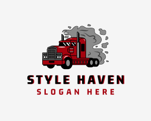 Trailer - Smoke Logistics Truck logo design