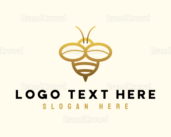 Simple Golden Bee Logo