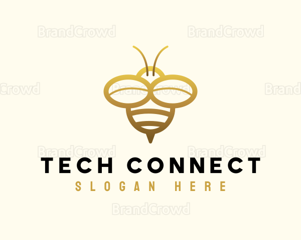 Simple Golden Bee Logo