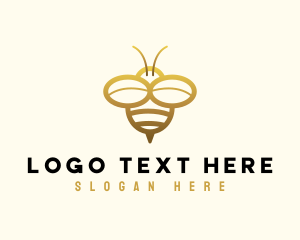 Hexagon - Simple Golden Bee logo design