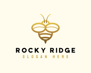 Simple Golden Bee Logo