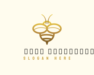 Minimalist - Simple Golden Bee logo design