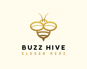 Simple Golden Bee logo design