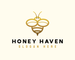 Beekeeping - Simple Golden Bee logo design