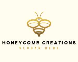 Beeswax - Simple Golden Bee logo design