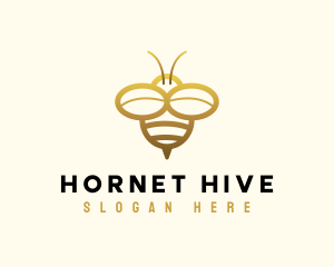 Simple Golden Bee logo design