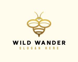 Simple Golden Bee logo design