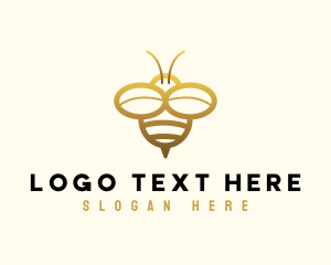 Bee Farm - Simple Golden Bee logo design