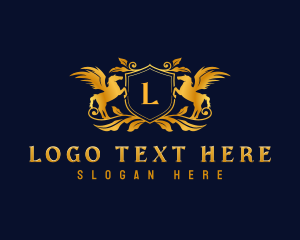 Wealth - Premium Pegasus Shield logo design