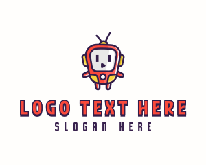 Tv - Robot Cyborg Media logo design