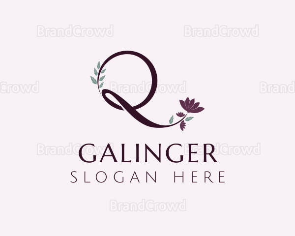 Elegant Flower Letter Q Logo