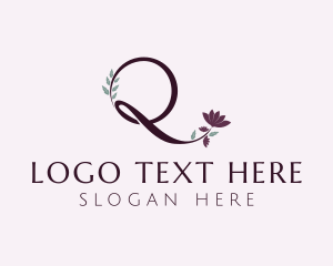 Plant - Elegant Flower Letter Q logo design