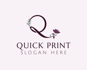 Elegant Flower Letter Q  logo design