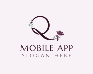 Plant - Elegant Flower Letter Q logo design