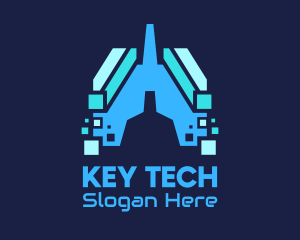 Blue Digital Lungs Tech logo design