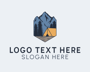 Hiking - Mountain Outdoor Camp logo design