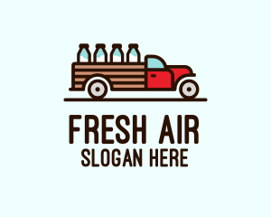 Milk Truck Delivery logo design